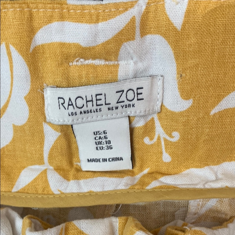 Rachel Zoe High Waist Yellow and White Floral Shorts - Picture 7 of 9